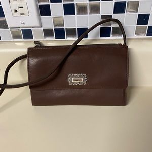 Fossil brown organizer purse crossbody vintage